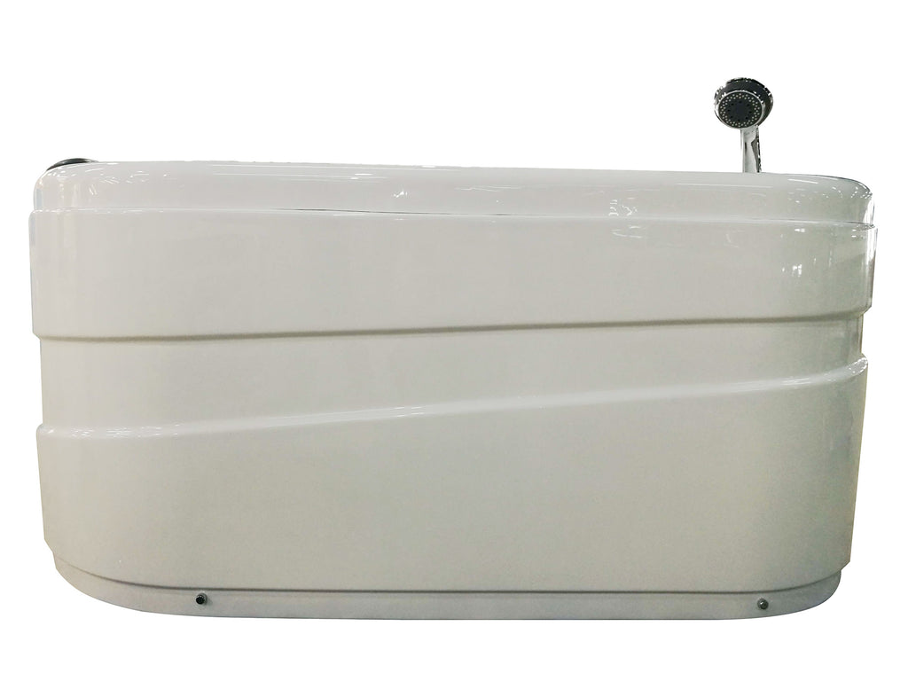 57 Inch White Acrylic Jetted Whirlpool Bathtub With Fixtures EAGO (AM175-R)