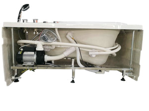 57 Inch White Acrylic Jetted Whirlpool Bathtub With Fixtures EAGO (AM175-R)