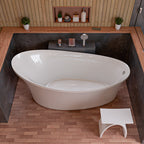 70 Inch White Free Standing Oval Air Bubble Bathtub EAGO (AM1800)