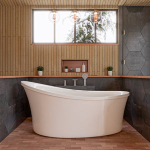 70 Inch White Free Standing Oval Air Bubble Bathtub EAGO (AM1800)