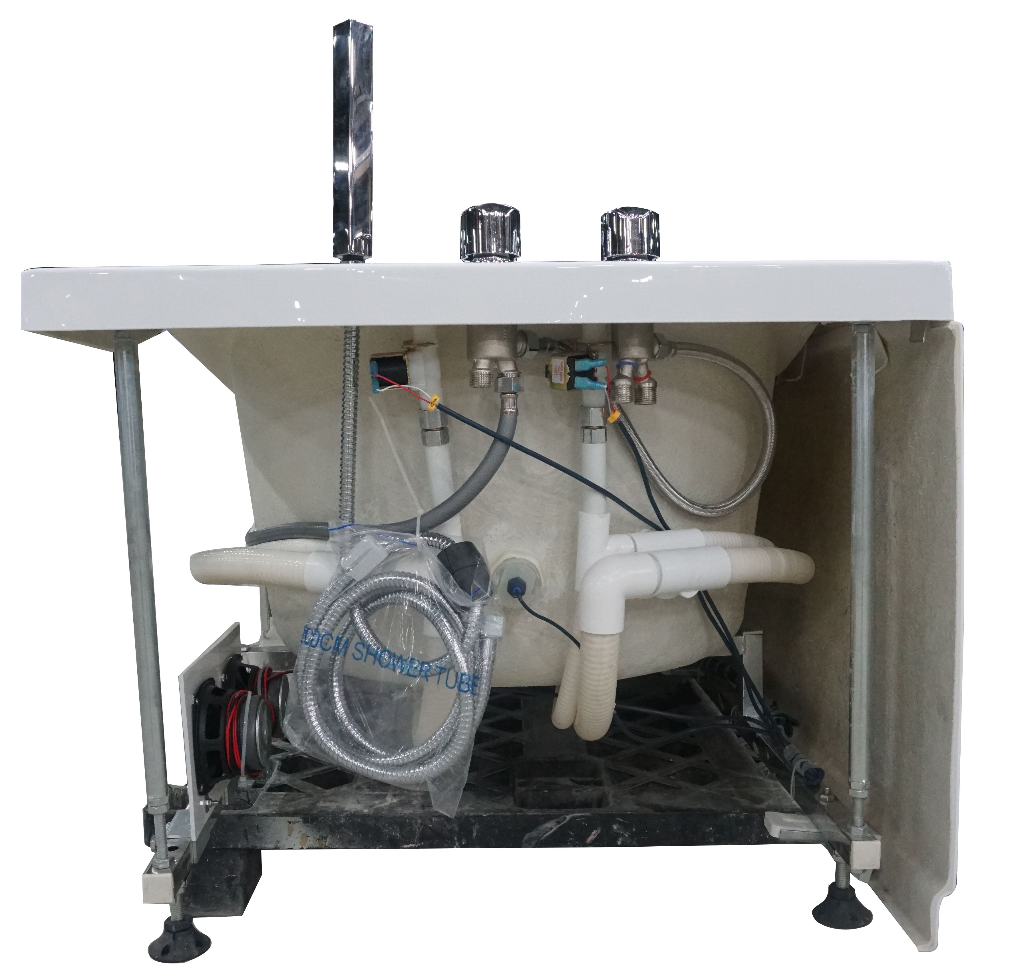 6 ft Right Drain Acrylic White Whirlpool Bathtub with Fixtures EAGO (AM189ETL-L)