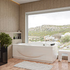 6 ft Right Drain Acrylic White Whirlpool Bathtub with Fixtures EAGO (AM189ETL-L)