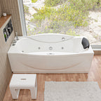 6 ft Right Drain Acrylic White Whirlpool Bathtub with Fixtures EAGO (AM189ETL-L)