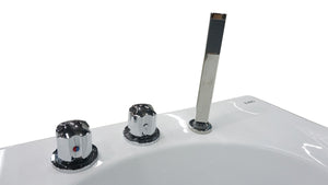 6 ft Right Drain Acrylic White Whirlpool Bathtub with Fixtures EAGO (AM189ETL-L)