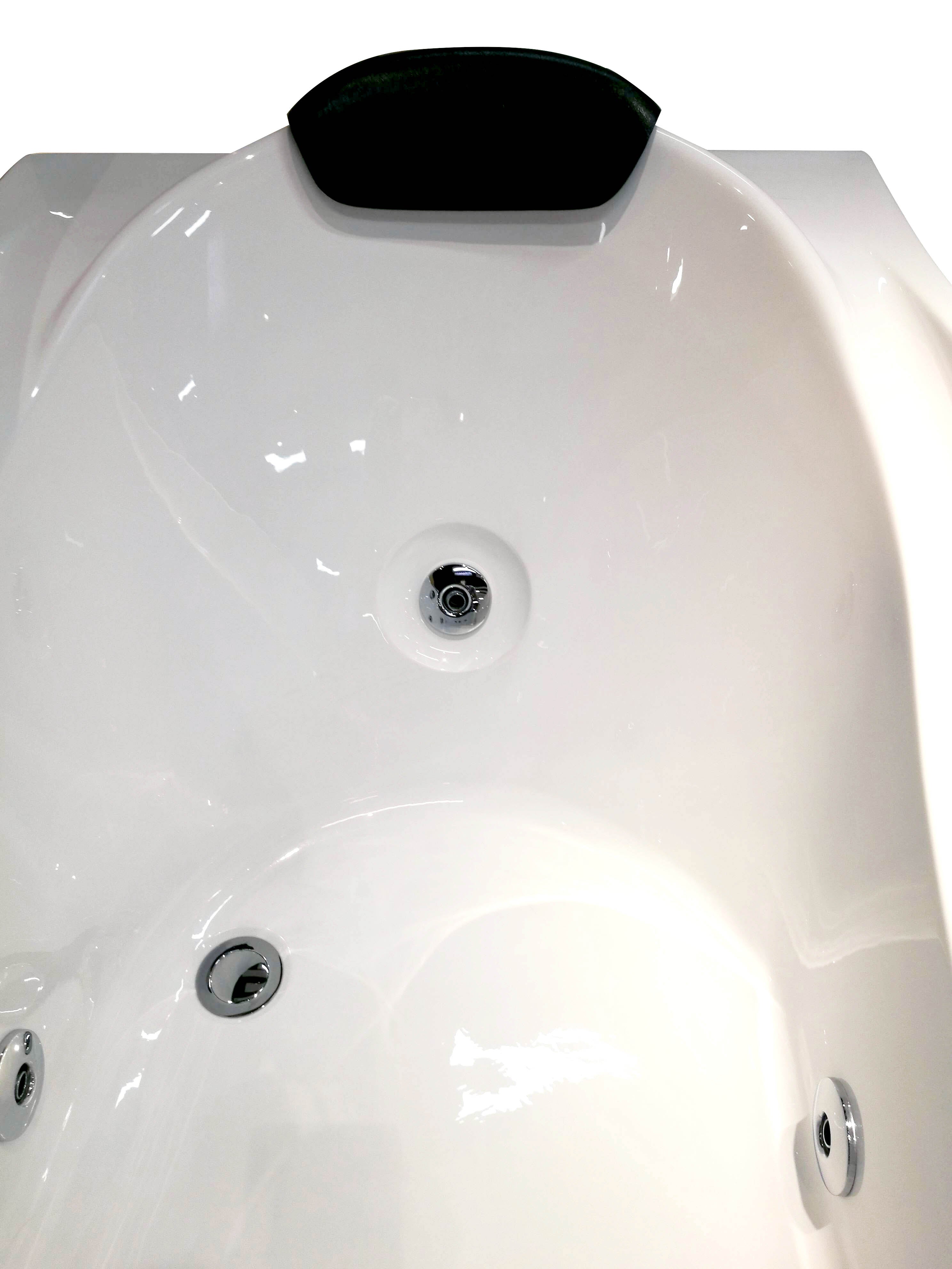 6 ft Right Drain Acrylic White Whirlpool Bathtub with Fixtures EAGO (AM189ETL-L)
