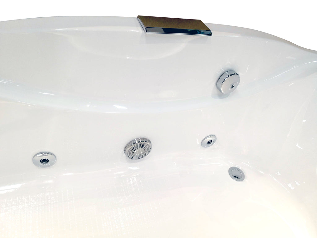 6 ft Right Drain Acrylic White Whirlpool Bathtub with Fixtures EAGO (AM189ETL-L)