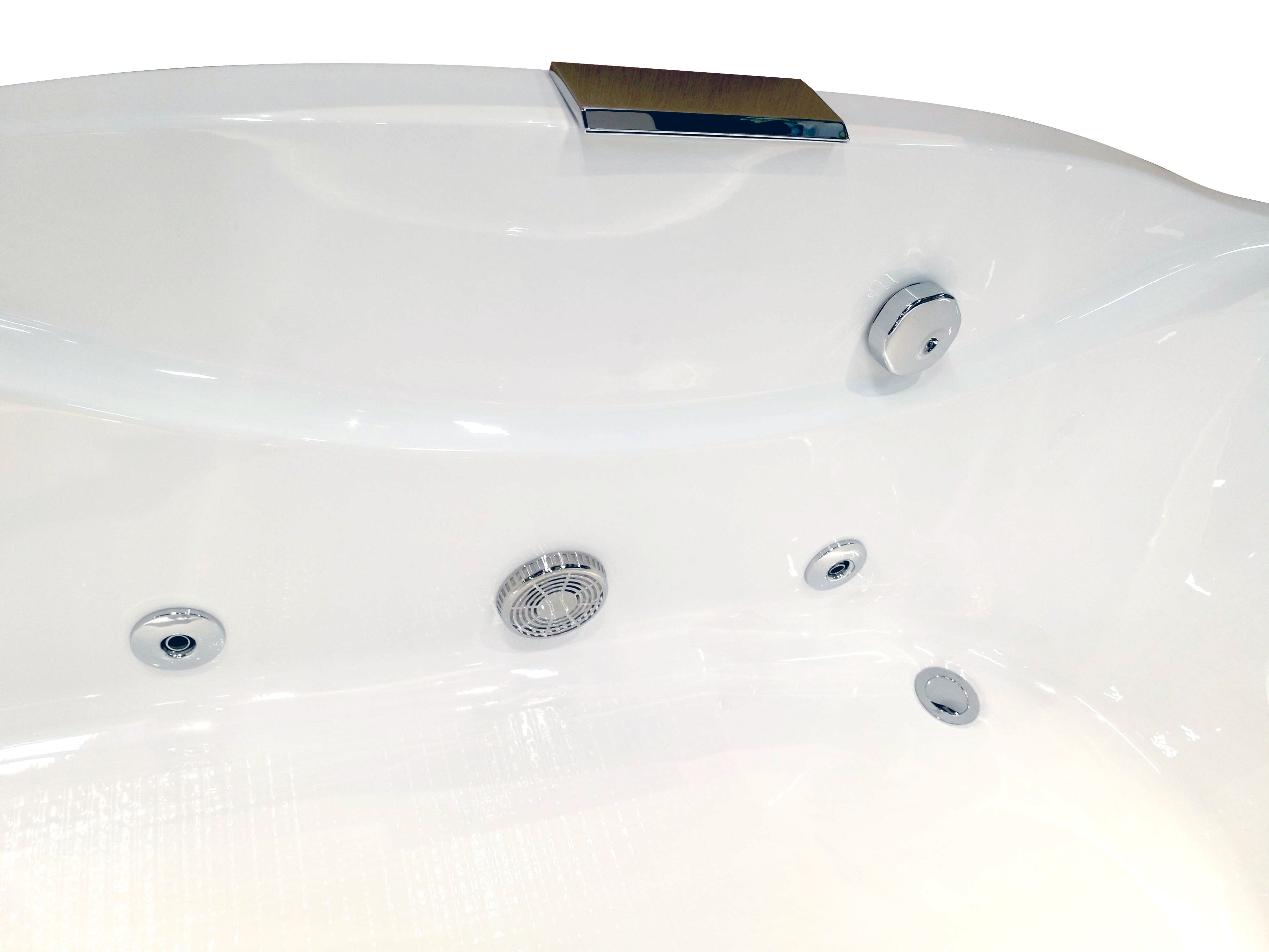 6 ft Right Drain Acrylic White Whirlpool Bathtub with Fixtures EAGO (AM189ETL-L)