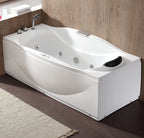 6 ft Right Drain Acrylic White Whirlpool Bathtub with Fixtures EAGO (AM189ETL-L)