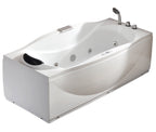 6 ft Left Drain Acrylic White Whirlpool Bathtub with Fixtures EAGO (AM189ETL-R)