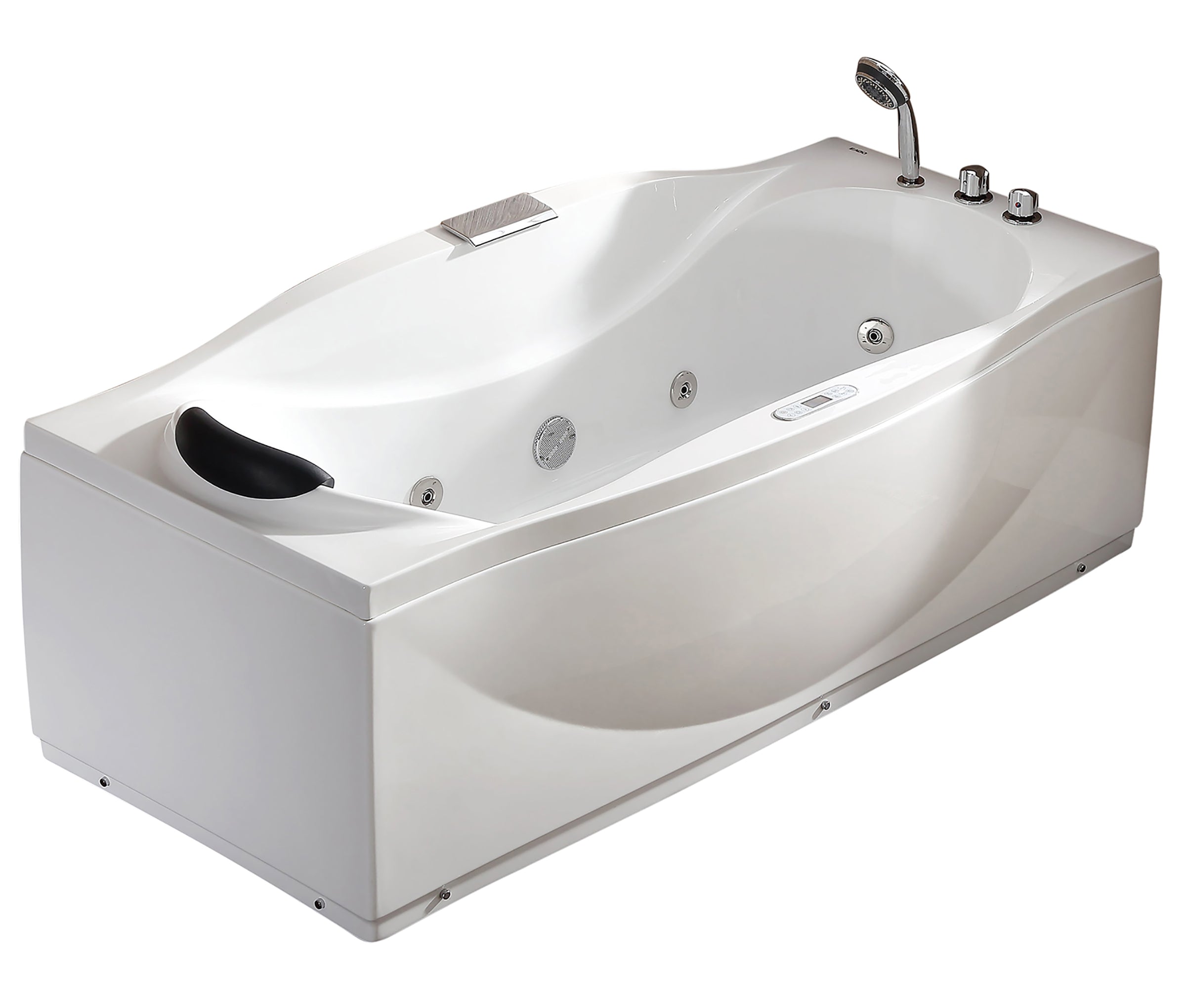 6 ft Left Drain Acrylic White Whirlpool Bathtub with Fixtures EAGO (AM189ETL-R)