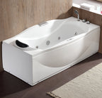 6 ft Left Drain Acrylic White Whirlpool Bathtub with Fixtures EAGO (AM189ETL-R)