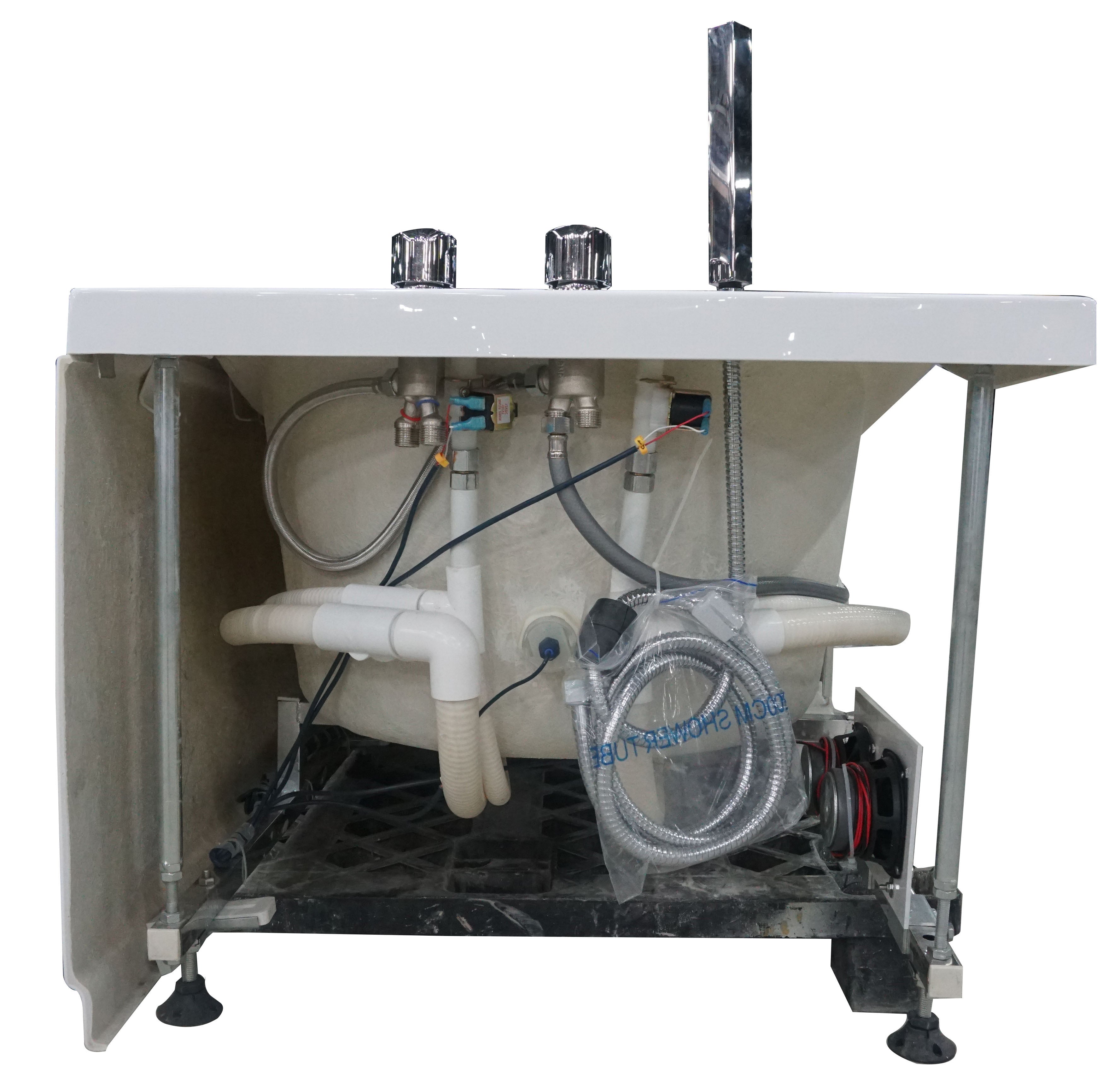 6 ft Left Drain Acrylic White Whirlpool Bathtub with Fixtures EAGO (AM189ETL-R)