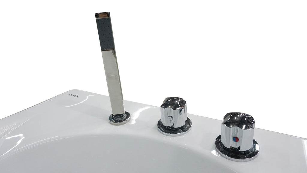 6 ft Left Drain Acrylic White Whirlpool Bathtub with Fixtures EAGO (AM189ETL-R)