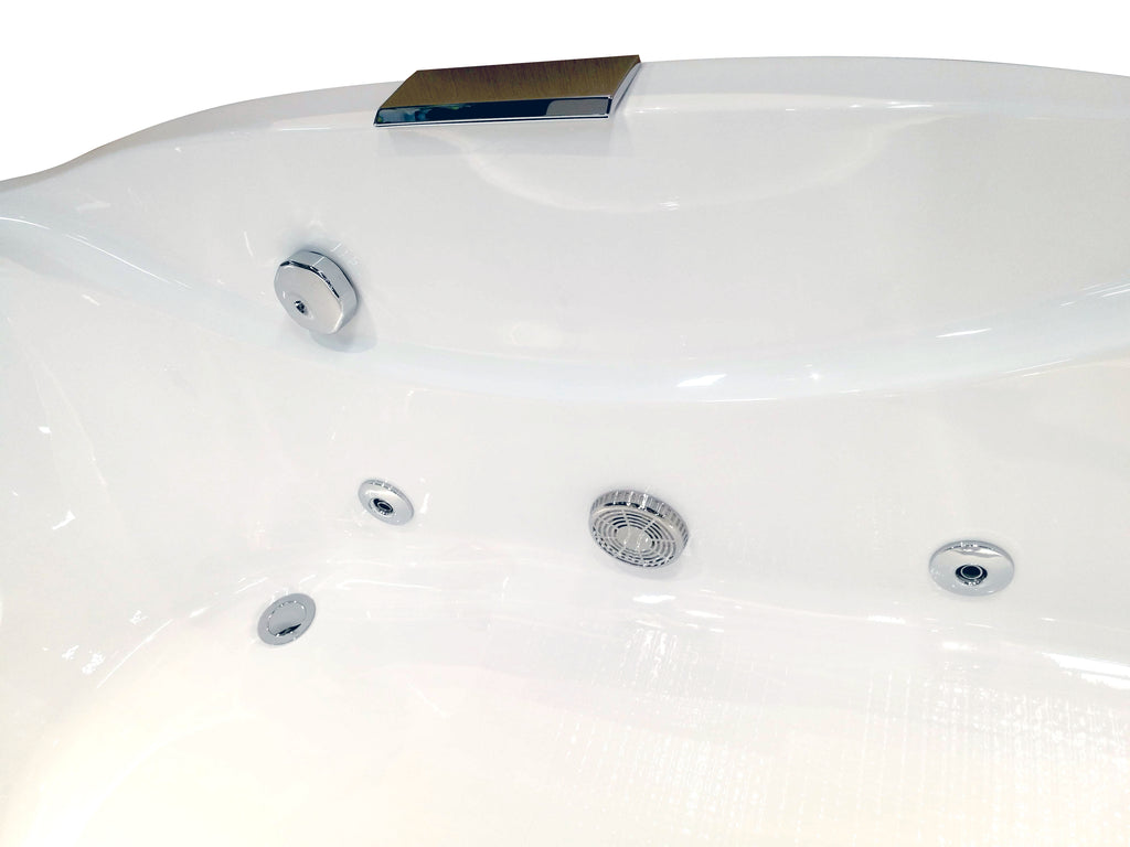 6 ft Left Drain Acrylic White Whirlpool Bathtub with Fixtures EAGO (AM189ETL-R)