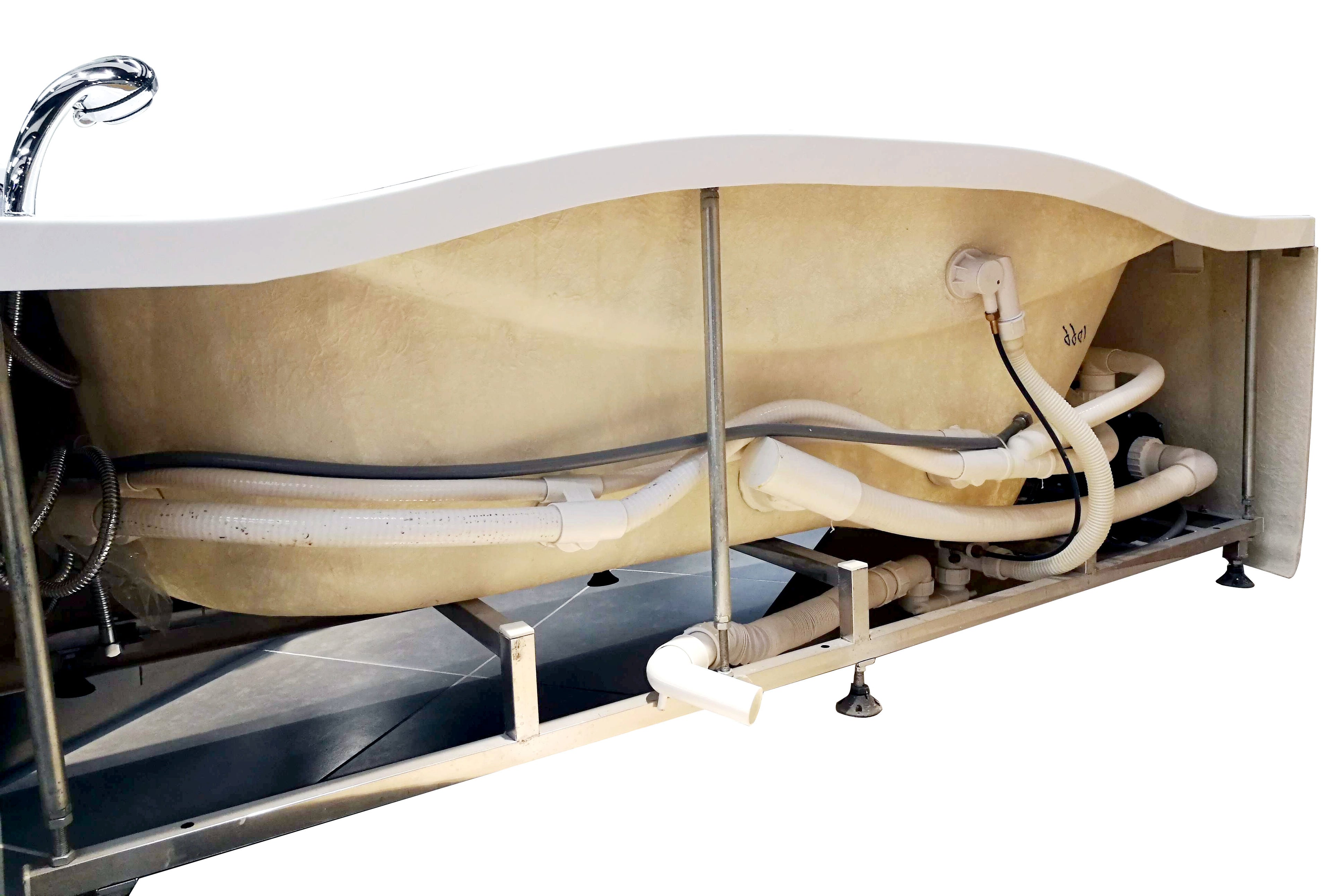 6 ft Left Drain Acrylic White Whirlpool Bathtub with Fixtures EAGO (AM189ETL-R)