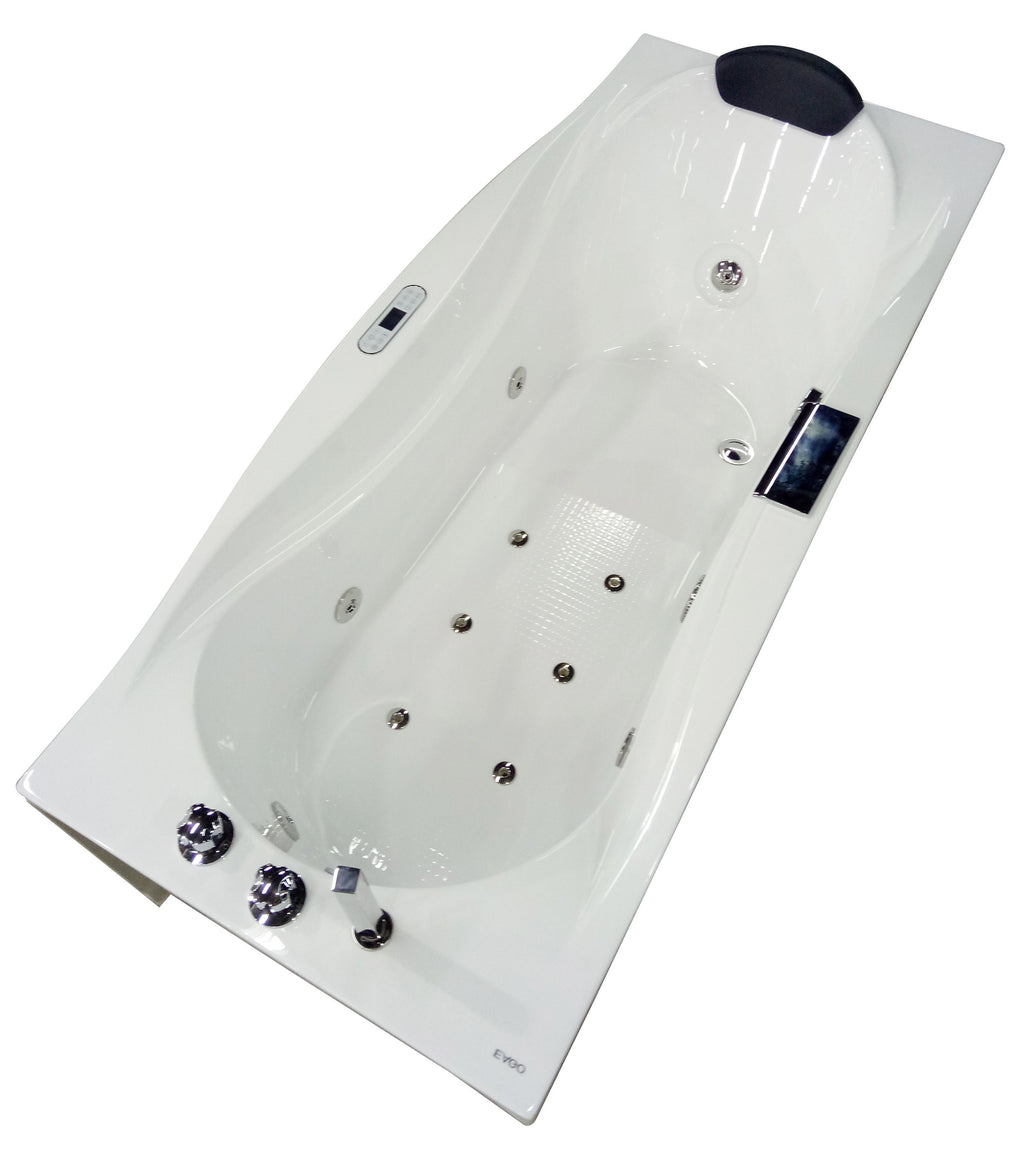 6 ft Left Drain Acrylic White Whirlpool Bathtub with Fixtures EAGO (AM189ETL-R)