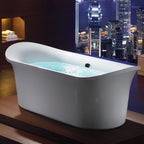 74 Inch White Free Standing Oval Air Bubble Bathtub EAGO (AM1900)