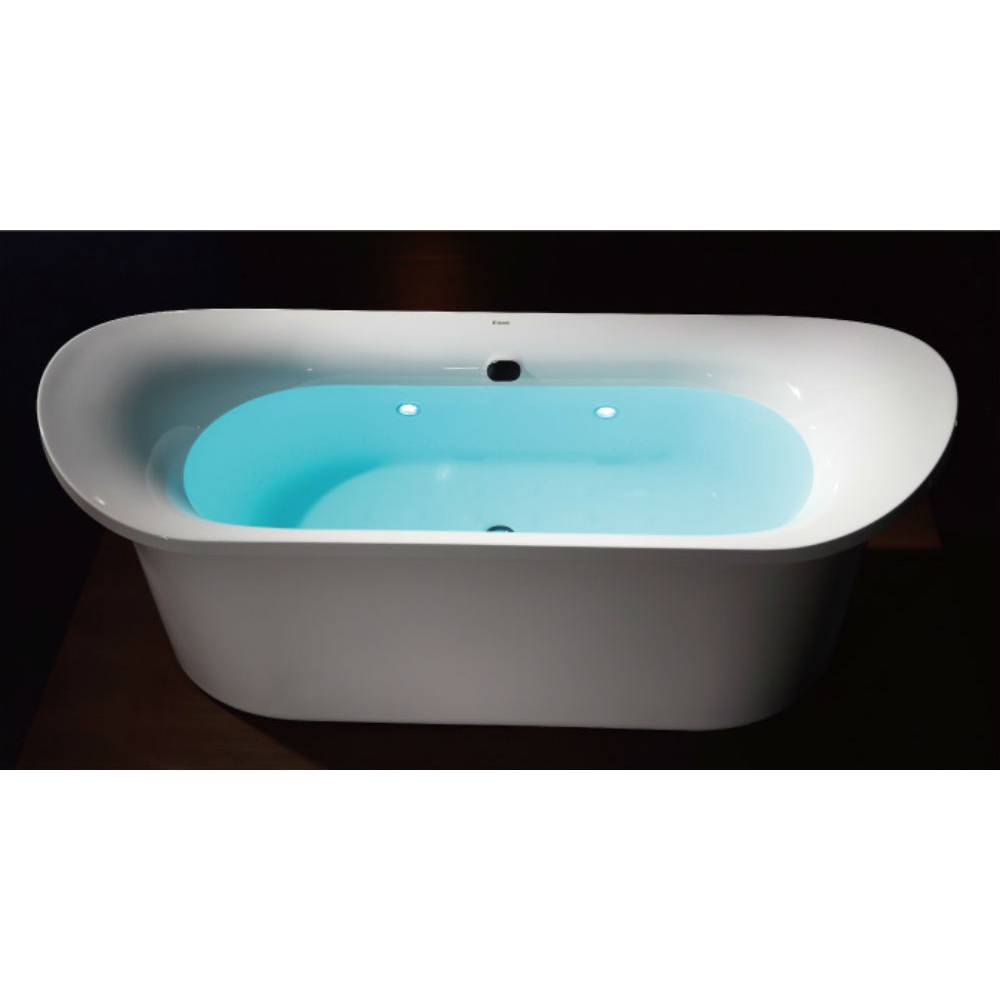 74 Inch White Free Standing Oval Air Bubble Bathtub EAGO (AM1900)