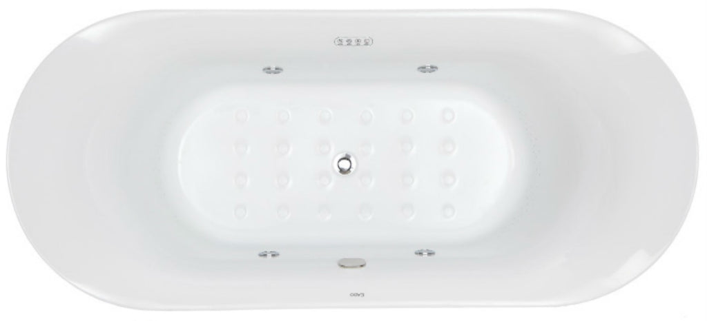 74 Inch White Free Standing Oval Air Bubble Bathtub EAGO (AM1900)