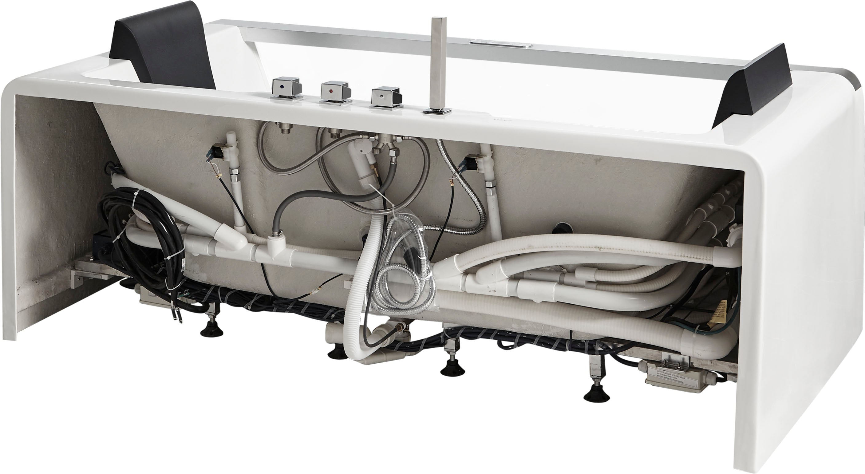 6 ft Clear Rectangular Acrylic Whirlpool Bathtub for Two EAGO (AM196ETL)