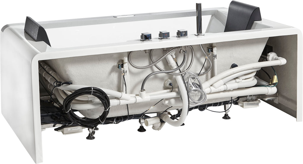 6 ft Clear Rectangular Acrylic Whirlpool Bathtub for Two EAGO (AM196ETL)