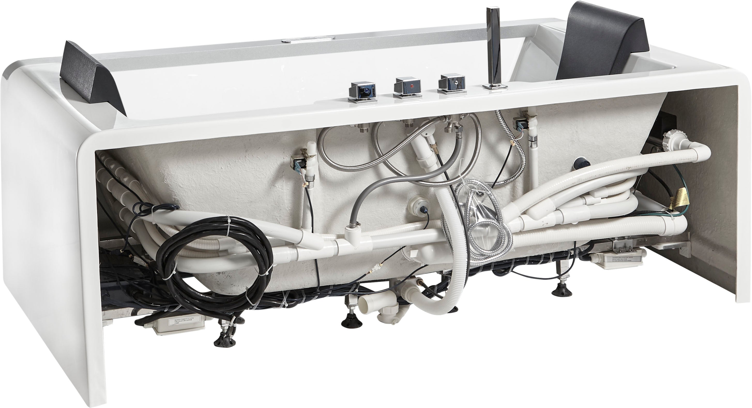 6 ft Clear Rectangular Acrylic Whirlpool Bathtub for Two EAGO (AM196ETL)