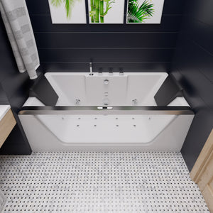 6 ft Clear Rectangular Acrylic Whirlpool Bathtub for Two EAGO (AM196ETL)