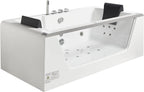 6 ft Clear Rectangular Acrylic Whirlpool Bathtub for Two EAGO (AM196ETL)