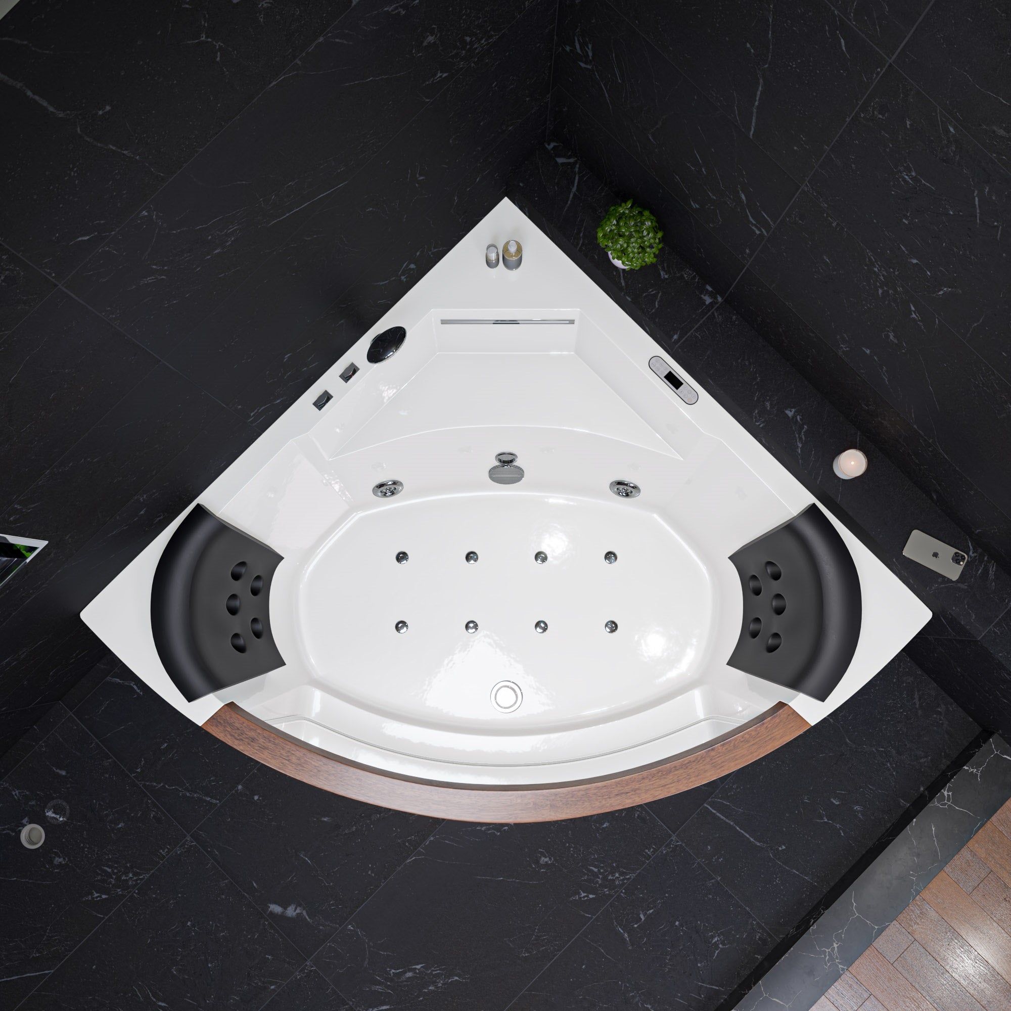 5 ft Clear Rounded Corner Acrylic Whirlpool Bathtub for Two EAGO (AM197ETL)