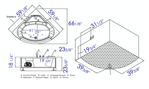 5 ft Clear Rounded Corner Acrylic Whirlpool Bathtub for Two EAGO (AM197ETL)