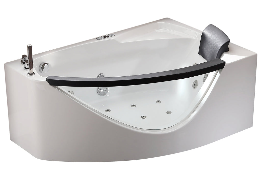 5 ft Clear Rounded Left Corner Acrylic Whirlpool Bathtub EAGO (AM198ETL-L)