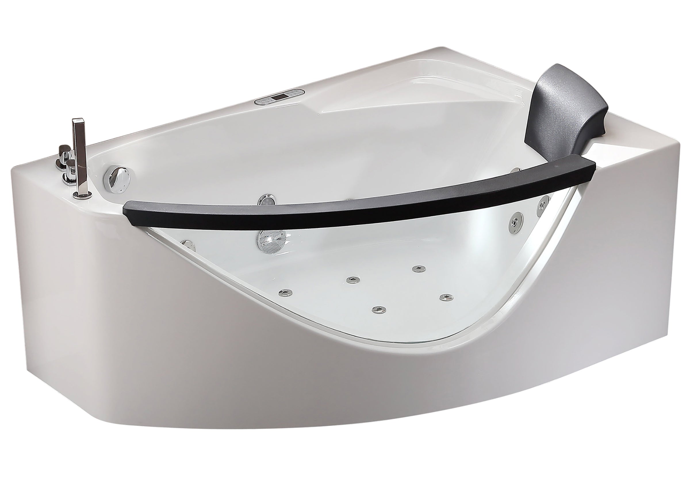 5 ft Clear Rounded Left Corner Acrylic Whirlpool Bathtub EAGO (AM198ETL-L)