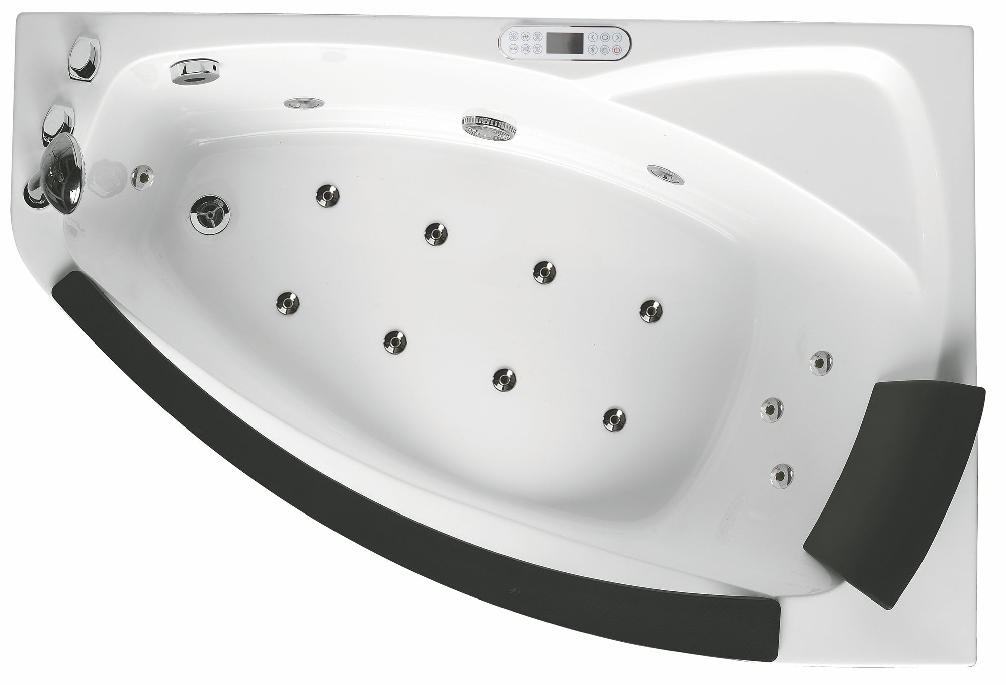 5 ft Clear Rounded Left Corner Acrylic Whirlpool Bathtub EAGO (AM198ETL-L)