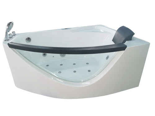 5 ft Clear Rounded Left Corner Acrylic Whirlpool Bathtub EAGO (AM198ETL-L)