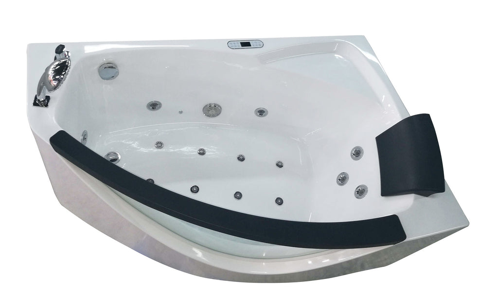 5 ft Clear Rounded Left Corner Acrylic Whirlpool Bathtub EAGO (AM198ETL-L)