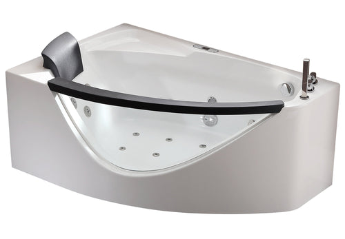 5 ft Clear Rounded Right Corner Acrylic Whirlpool Bathtub EAGO (AM198ETL-R)