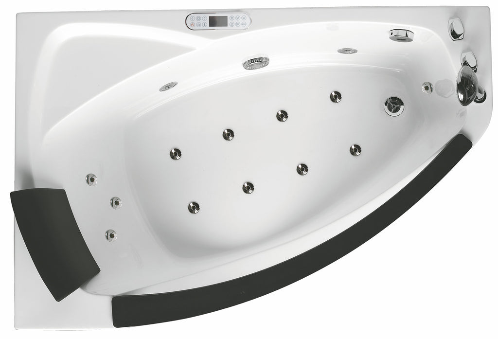 5 ft Clear Rounded Right Corner Acrylic Whirlpool Bathtub EAGO (AM198ETL-R)
