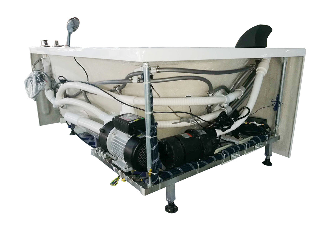 5 ft Clear Rounded Right Corner Acrylic Whirlpool Bathtub EAGO (AM198ETL-R)