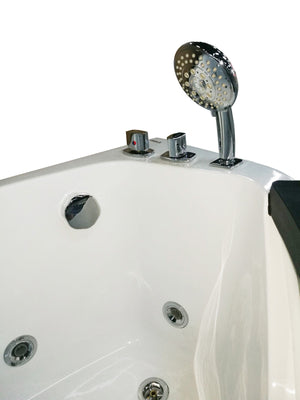 5 ft Clear Rounded Right Corner Acrylic Whirlpool Bathtub EAGO (AM198ETL-R)