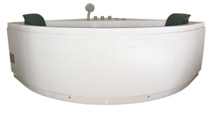 5 ft Rounded Modern Double Seat Corner Whirlpool Bath Tub with Fixtures EAGO (AM200)