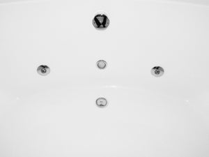 5 ft Rounded Modern Double Seat Corner Whirlpool Bath Tub with Fixtures EAGO (AM200)