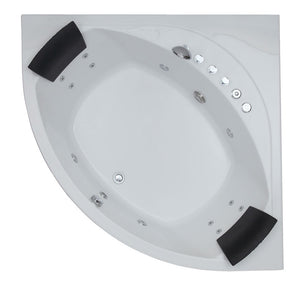 5 ft Rounded Modern Double Seat Corner Whirlpool Bath Tub with Fixtures EAGO (AM200)