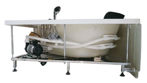 5 ft Rounded Modern Double Seat Corner Whirlpool Bath Tub with Fixtures EAGO (AM200)