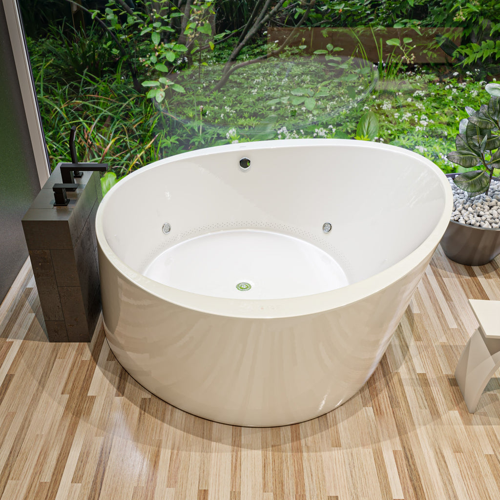 66 Inch Round Free Standing Acrylic Air Bubble Bathtub EAGO (AM2130)