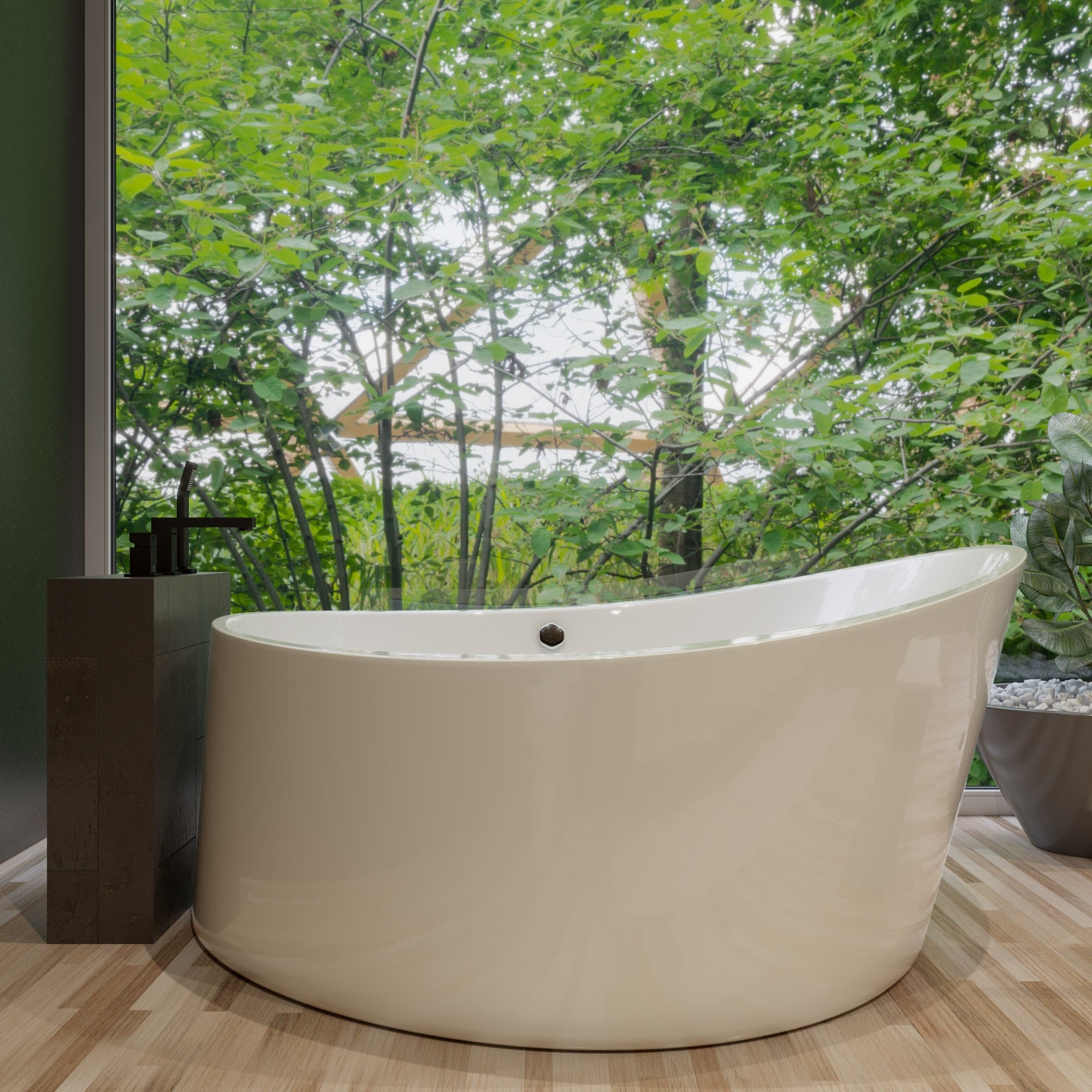 66 Inch Round Free Standing Acrylic Air Bubble Bathtub EAGO (AM2130)