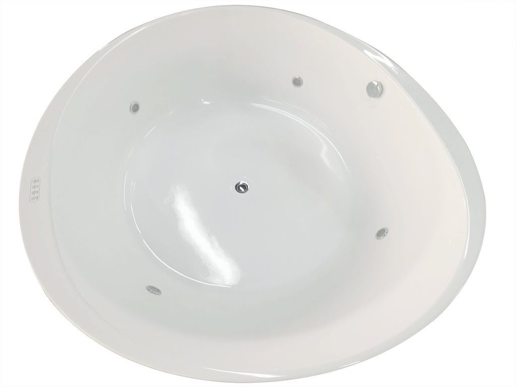 66 Inch Round Free Standing Acrylic Air Bubble Bathtub EAGO (AM2130)