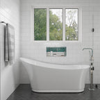 68 Inch White Free Standing Oval Air Bubble Bathtub EAGO (AM2140)