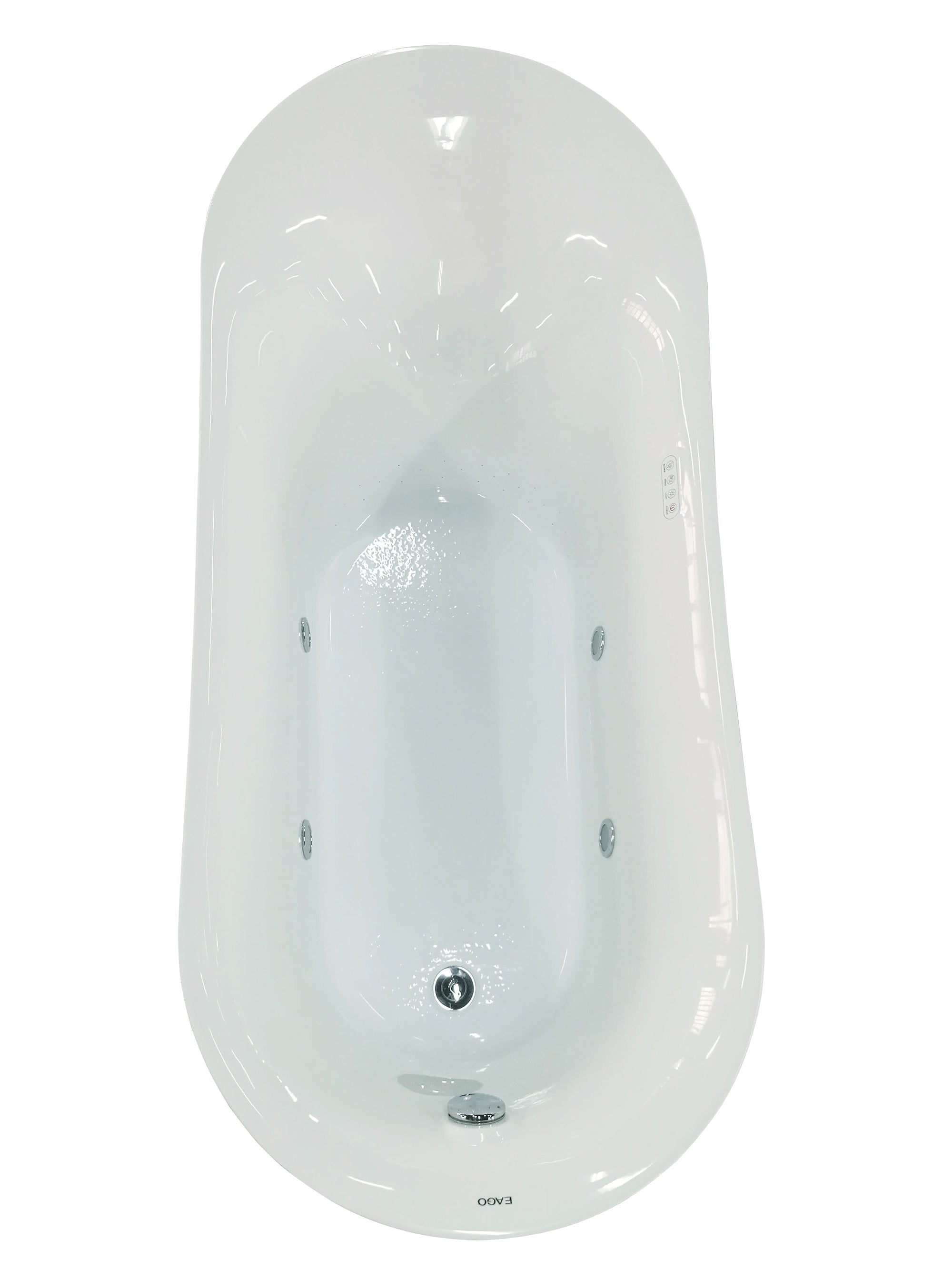 68 Inch White Free Standing Oval Air Bubble Bathtub EAGO (AM2140)