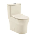 Burdon One Piece Square Toilet Dual Flush 1.1/1.6 gpf in Bisque (6-Pack) Swiss Madison  (SM-1T111BQ-6)