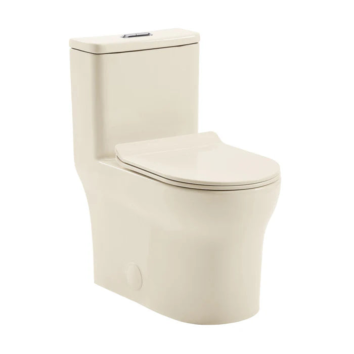 Burdon One Piece Square Toilet Dual Flush 1.1/1.6 gpf in Bisque (6-Pack) Swiss Madison  (SM-1T111BQ-6)